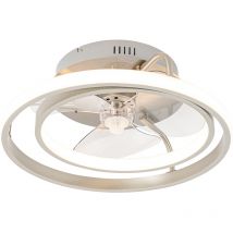 Ventilatori da soffitto kees - Design - Acciaio - Acciaio - Tondo (non sostituibile) led Max. 1 x 40 Watt - Qazqa