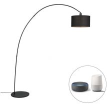 Vinossa - led Dimmable Lampe arquée variateur inclus - 1 lumière - h 1800 mm - Noir - Moderne - éclairage intérieur - Salon - Qazqa