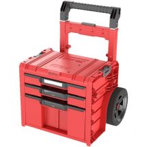 Qbrick - System pro Cart 2.0 Plus Drawer 3 Red Ultra hd Boîte mobile personnalisée sur roulettes 520 x 415 x 660 mm 12 l 2x 4,5 l poignée