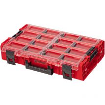 Qbrick System ONE Organiser XL 2.0 Long Bin RED ULTRA HD Custom empilable 582 x 387 x 131 mm 13,5 l IP66 avec 4 inlays et 12 séparateurs