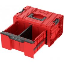 QBRICK Tiroir extra robuste pour outils lourds : la boîte à outils dispose d'un tiroir profond entièrement extensible sur rails métalliques, idéal