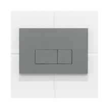 QeramiQ Push Plaque de commande - pour réservoir encastré Geberit UP320 - double chasse - boutons rectangulaires - plastique gris clair