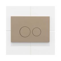 QeramiQ Push Plaque de commande - pour réservoir encastré Geberit UP320 - double chasse - boutons ronds - plastique taupe