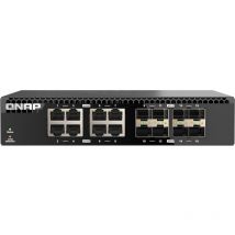 Qnap - QSW-3216R-8S8T Commutateur non géré demi-largeur 16 ports 10 GbE pour environnement réseau à haut débit smb/soho