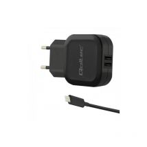50188 Ladegerät für Mobilgeräte Schwarz Indoor - Qoltec