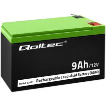 Qoltec - 53031 AGM-Batterie 12V 9Ah max. 135A