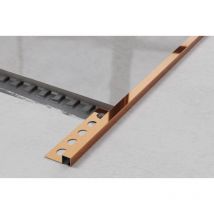 Ilcom - qs Bodenprofil aus Edelstahl für Fliesen1cm x 244cm - Glänzendes Kupfer