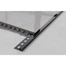 Ilcom - qs Bodenprofil aus Edelstahl für Fliesen1cm x 270cm - Glänzendes Schwarz