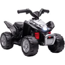 Aiyaplay - Quad Eléctrico Para Niños De 18-36 Meses Vehículo Eléctrico A Batería 6v Infantil Con Faros Led Bocina Velocidad De 2,8 Km/h Y Avance Negro