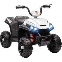 Aiyaplay - Quad électrique enfant 2 moteurs 12V 5 Km/h max. marche av ar nombreux effets blanc