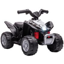 Quad elettrico per bambini 18-36 mesi con luci led. clacson e pedali. 65.5X38.5X43.5 cm. nero