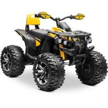 Playkin - quad racer yellow trottinette électrique pour enfants 12V batterie rechargeable 4 roues +3 ans
