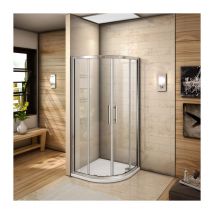 Aica Sanitaire - 80x80x195cm Paroi de douche 1/4 de rond