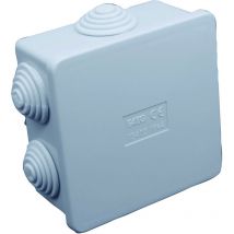 Quadrat anschlusskasten mit druckdeckel 80x80x40mm mit 6 kabelverschraubungen IP44 faeg- FG13403