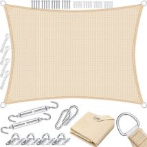 Kesser - Voile d'ombrage Protection solaire Protection contre le vent Tissu hdpe Hydrofuge & coupe-vent 5-fois cousu transversalement robuste &