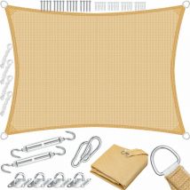 KESSER Voile d'ombrage Protection solaire Protection contre le vent Tissu HDPE Hydrofuge & coupe-vent 5-fois cousu transversalement robuste & stable