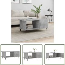 The Living Store Couchtisch Betongrau 90x50x40 cm Holzwerkstoff - Couchtisch - Wohnzimmerstil - Holzmöbel - Sideboard - Beton Grau
