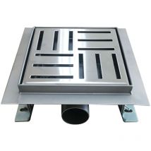 Quadratische Duschrinne Bodenablauf Rinnen aus Edelstahl sehr flach Q3 25x25cm