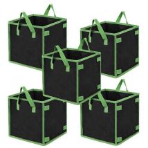 Quadratische Pflanzsäcke 7 Gallonen – Robuste Vliesstoff-töpfe Mit Griffen Für Indoor- Und Outdoor-garten, 5er Set, Grün