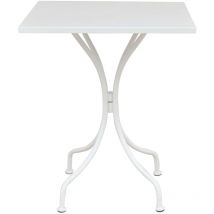 Quadratische Tabelle 60x60 Cm Vom Outdoor -garten Mit Struktur Und Oberseite In Großbritannienstahl Aus - White