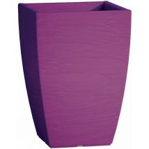 Quadratische Vase Cromia Adone, aus Herz, mit Dekoration 'Made in Italy' 27 x 27 x h 38 cm -Vase mit Untersetzer / Violett