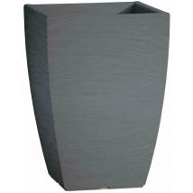 Monacis - Quadratische Vase Cromia Adone, aus Herz, mit Dekoration 'Made in Italy' 27 x 27 x h 38 cm -Vase / Grau