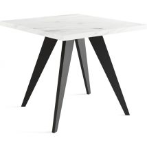 Quadratischer Ausziehbarer Esstisch Quadro 100-200 Cm - Industrial Esszimmertisch Mit Schwarzen Holzbeinen Für 4-8 Personen - Loft-stil Küchentisch - 