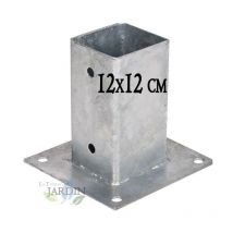 No Brand - Metallischer quadratischer Anker 12x12 cm, Basis 17,5x17,5 cm. Ideal für Holzpfosten.