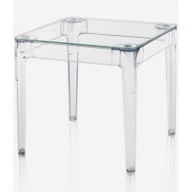 Quadratischer Tisch Aus Glas Und Polycarbonat Danubio - Transparent