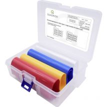 Quadrios - 1905CA059 Gaine thermorétractable pour batteries sans colle transparent, bleu, jaune, rouge 77 mm 39 mm Taux d