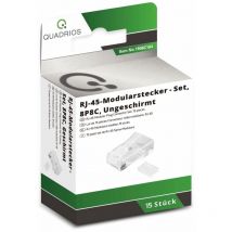 Modularstecker Set, Polzahl 8P8C - ungeschirmt, 15 Stk. 1906C164 Stecker, gerade Polzahl - Quadrios