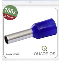 Quadrios - 22C429 Embout simple d'extrémité de câble 2.5 mm² partiellement isolé bleu 1 set X572102