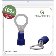 Quadrios - 22C449 Cosse à oeillet Section max.=2.5 mm² ø du trou=8.5 mm partiellement isolé bleu 1 set