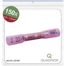 Quadrios - 22C467 Stoßverbinder mit Schrumpfschlauch 0.5 mm² 1.5 mm² Vollisoliert Rot 1 Set
