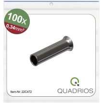 Quadrios - 22C472 Embout simple d'extrémité de câble 0.34 mm² non isolé 100 pc(s) C473362