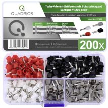 Quadrios - 22C483 Assortiment d'embouts simples 0.5 mm², 0.75 mm², 1.0 mm², 1.5 mm² partiellement isolé 200 pc(s)