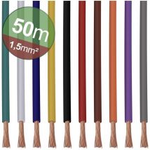 22CW007 Cavo per cablaggi 1 x 1.5 mm² Bianco, Blu, Marrone, Arancione, Verde, Giallo, Grigio, Violetto, Nero, - Quadrios