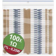 22P038 22P038 Metallschicht-Widerstand Sortiment 1 ω axial bedrahtet 0.25 w 1 % 1 Set - Quadrios