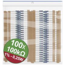 Quadrios - 22P054 22P054 Metallschicht-Widerstand Sortiment 100 kΩ axial bedrahtet 0.25 w 1 % 1 Set