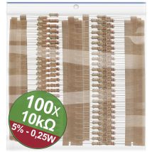 22P073 22P073 Kohleschicht-Widerstand Sortiment 10 kΩ axial bedrahtet 0.25 w 5 % 1 Set - Quadrios