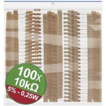 Quadrios - 22P073 22P073 Jeu de résistances à couche carbone 10 kΩ sortie axiale 0.25 w 5 % 1 set X571012