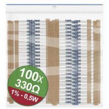 Quadrios - 22P090 22P090 Jeu de résistances à couche métallique 330 ω sortie axiale 0.5 w 1 % 1 set X573992