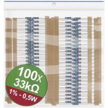 Quadrios - 22P098 22P098 Jeu de résistances à couche métallique 33 kΩ sortie axiale 0.5 w 1 % 1 set X573902