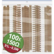 22P111 22P111 Jeu de résistances à couche carbone 150 ω sortie axiale 0.5 w 5 % 1 set X571822 - Quadrios
