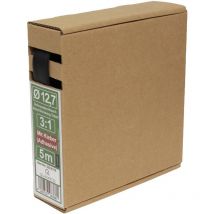 23CA179 Gaine thermorétractable avec colle noir 12.7 mm Taux de retreint:3:1 5 m - Quadrios