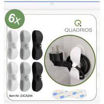 23CA244 Supporto per cavi autoadesivo 23CA244 Nero, Grigio, Bianco 6 pz. - Quadrios