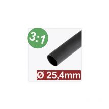 24CA292 gaine thermorétractable avec colle noir 25.40 mm 8.47 mm taux de RETREINT:3:1 marchandise vendue au mètre - Quadrios