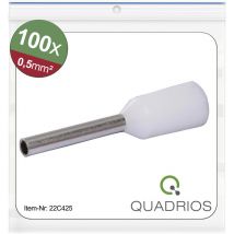 Quadrios - 22C425 Aderendhülse 0.5 mm² Teilisoliert Weiß 1 Set
