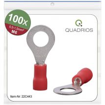Quadrios - 22C443 Ringkabelschuh Querschnitt (max.)=1.5 mm² Loch-Ø=6.5 mm Teilisoliert Rot 1 Set