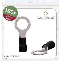 Quadrios - 22C455 Ringkabelschuh Querschnitt (max.)=4.0 mm² Loch-Ø=10.5 mm Teilisoliert Schwarz 1 Set